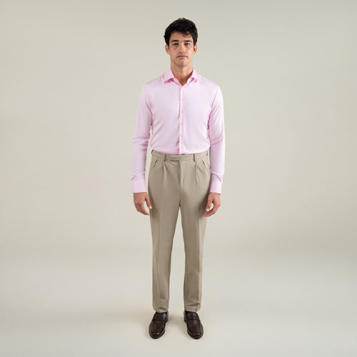 Tags:(6'1"|165) Custom Bespoke Tailored Spread Shirt model Jessey in Pink BreezeTech