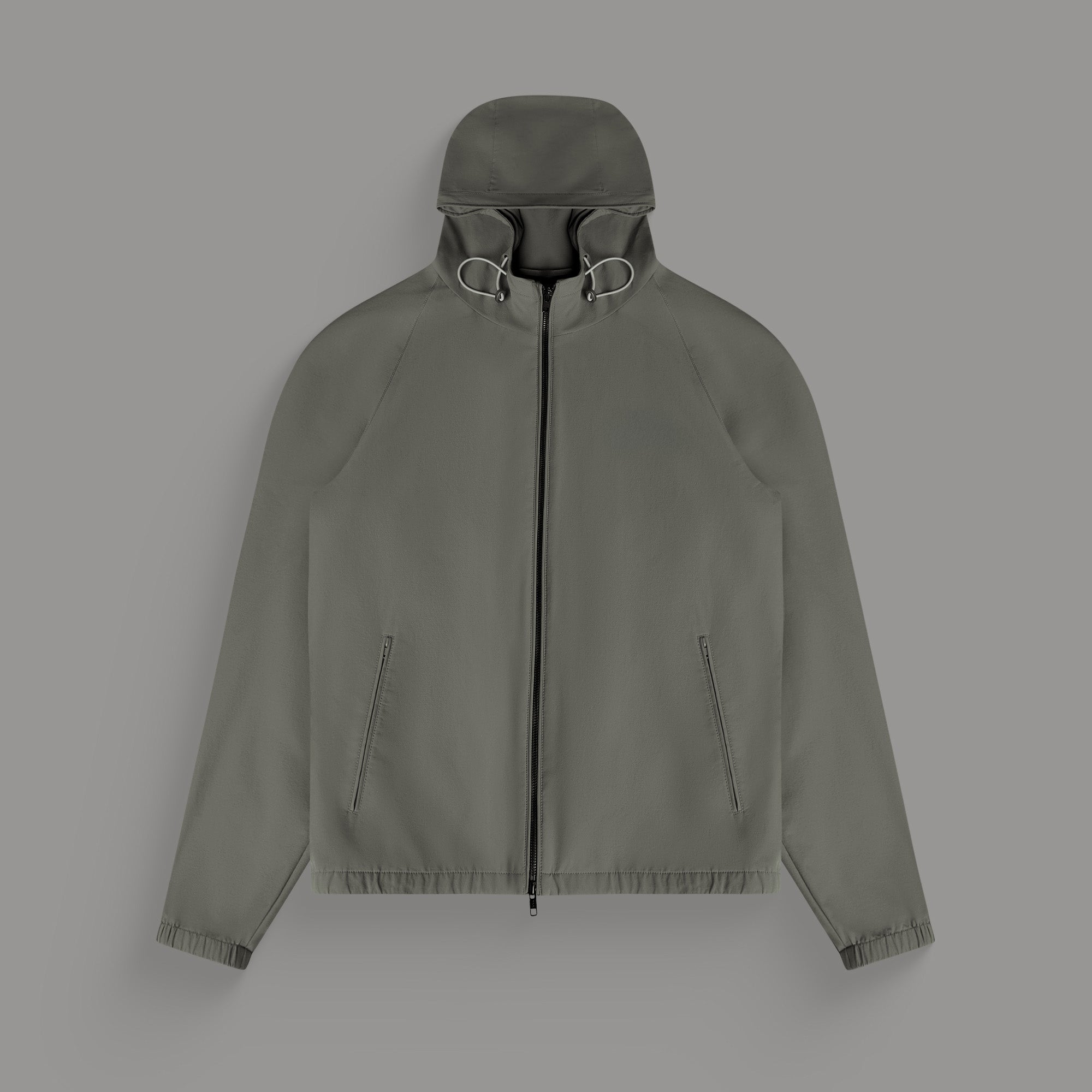 men's custom hooded jacket model Tyler in Olive