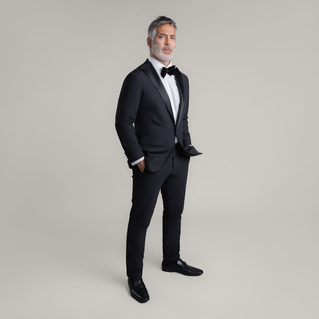 Custom Peak Lapel Tuxedo model Guillermo in Black