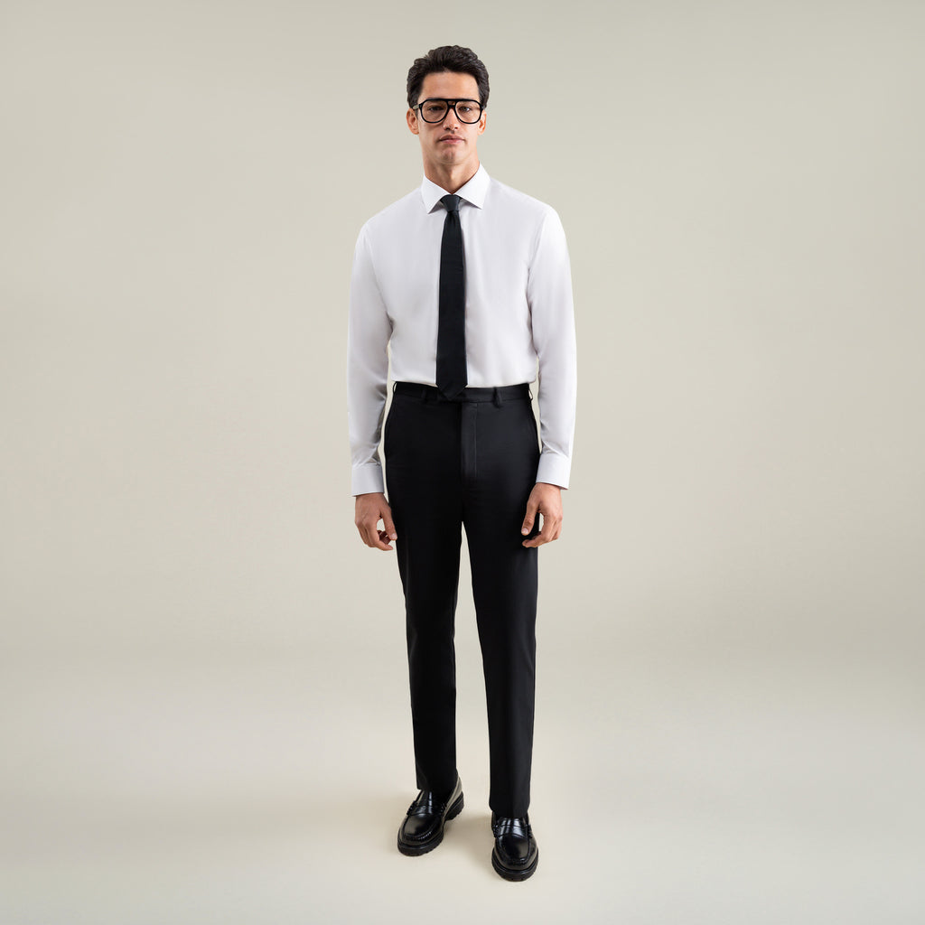 Tags:(6'1"|165) Bespoke custom athleisure technical athletic stretch suit los angeles model Jessey in Black