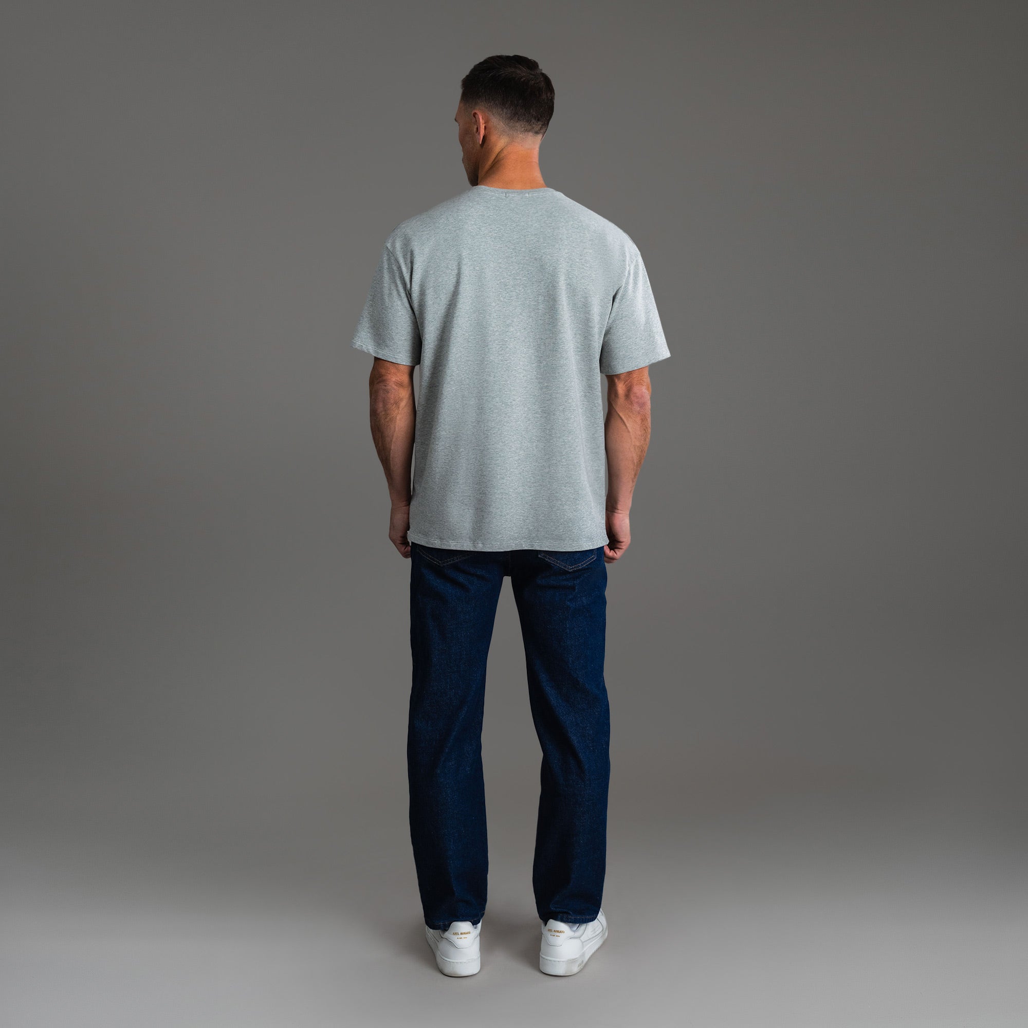 Tags:(6'0" - 180 lbs) custom t-shirt tee model Tyler in Heather Gray