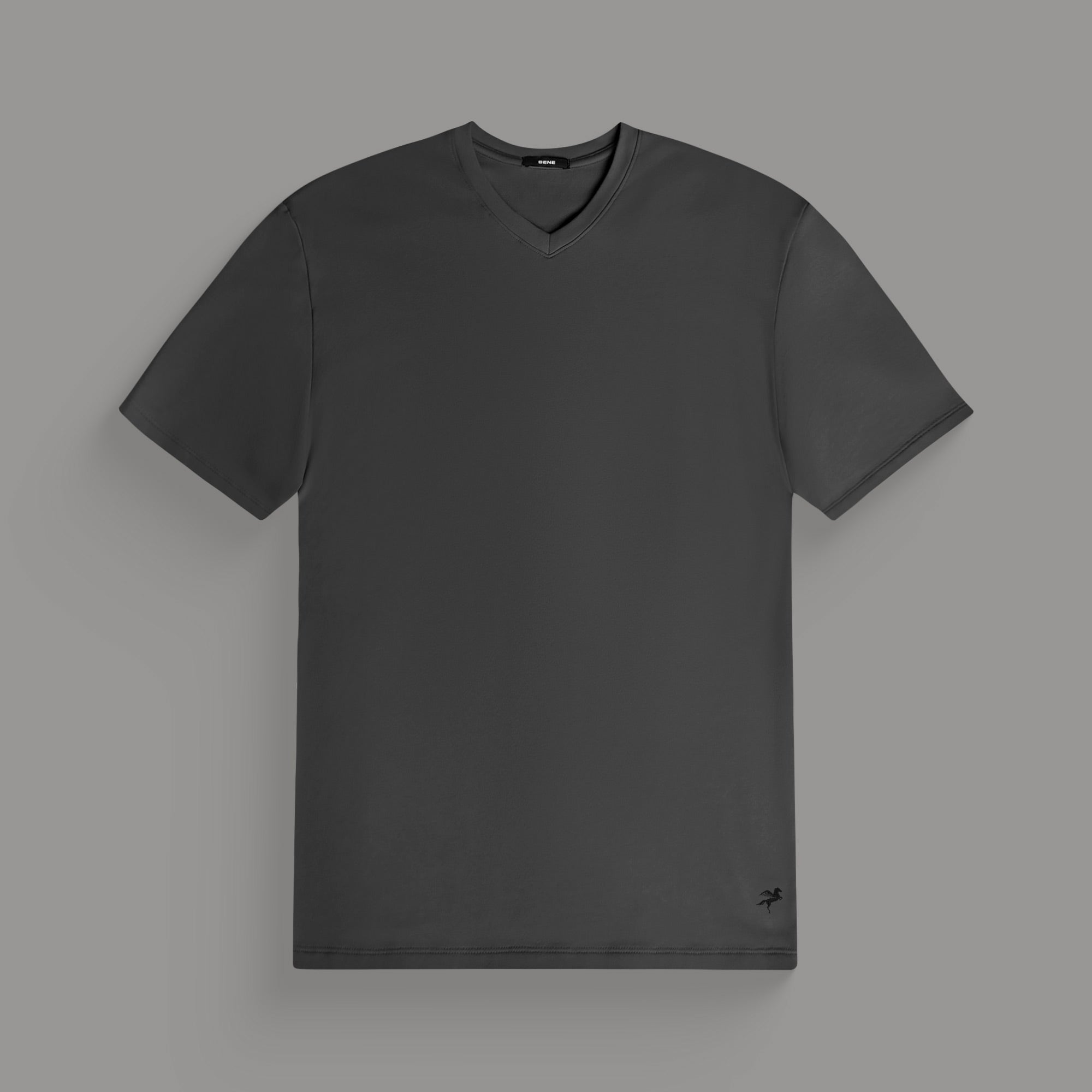 Cumulus v-neck t-shirt on a beige background model Tyler in Best-Seller