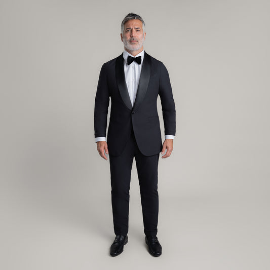 Custom Shawl Collar Tuxedo model Guillermo in Black