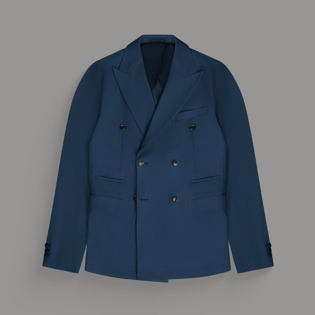 Tags:(6'0"|180 lbs) Bespoke custom linen men's suit los angeles model Tyler in Nautical Blue