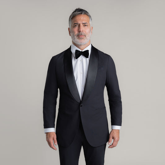 Custom Shawl Collar Tuxedo model Guillermo in Black