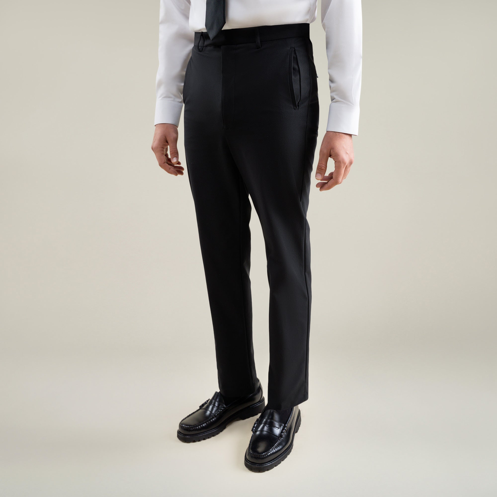 Tags:(6'1"|165) Bespoke custom athleisure technical athletic stretch suit los angeles model Jessey in Black