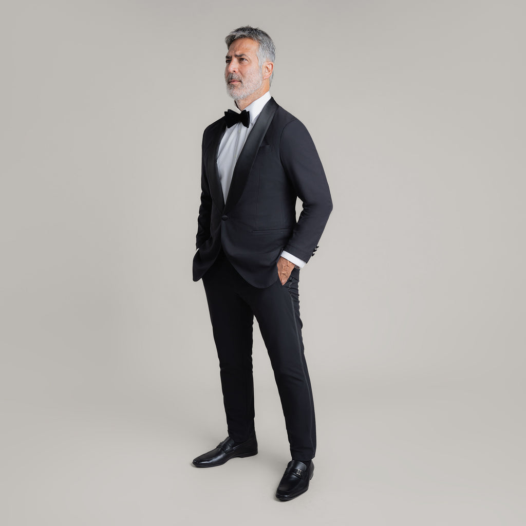 Custom Shawl Collar Tuxedo model Guillermo in Black