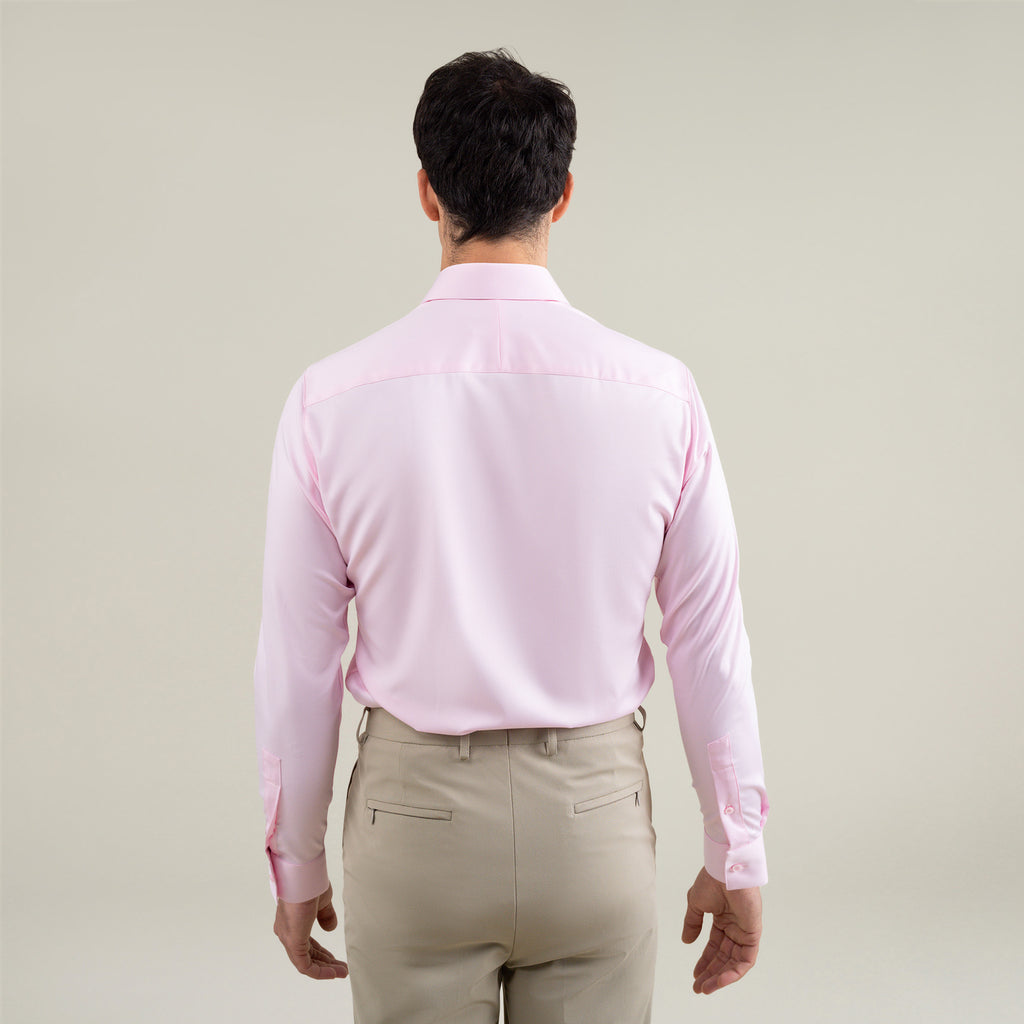 Tags:(6'1"|165) Custom Bespoke Tailored Spread Shirt model Jessey in Pink BreezeTech