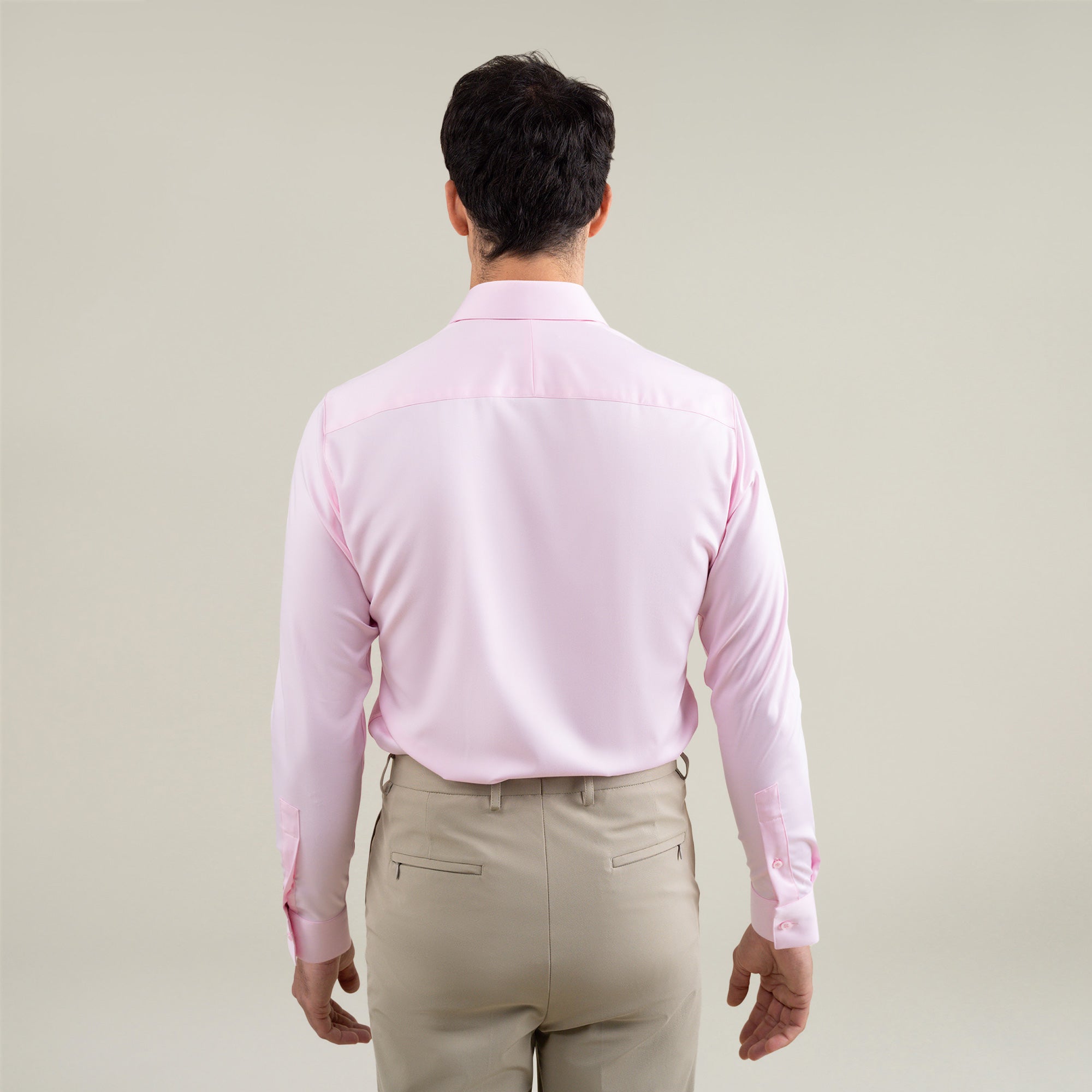 Tags:(6'1"|165) Custom Bespoke Tailored Spread Shirt model Jessey in Pink BreezeTech