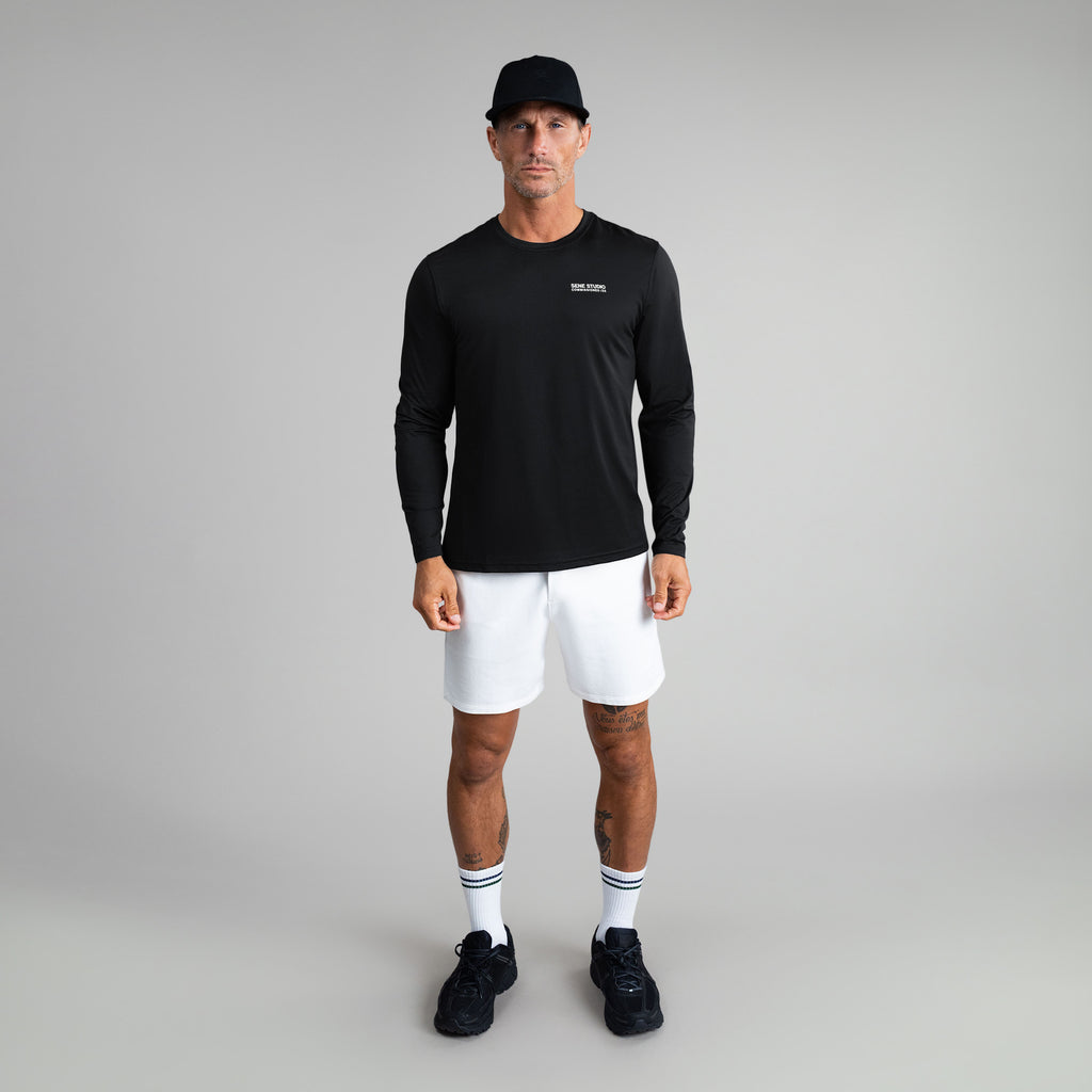 Tags:(6'0" - 180 lbs|Medium) custom t-shirt tee model Tyler in Black