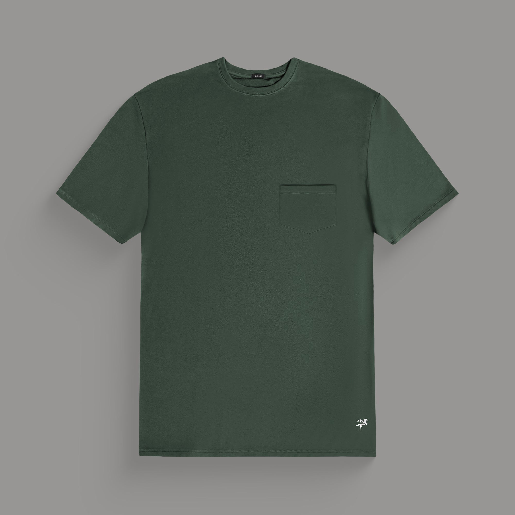 Tags:(6'0" - 180 lbs|Medium) custom t-shirt tee model Tyler in Moss