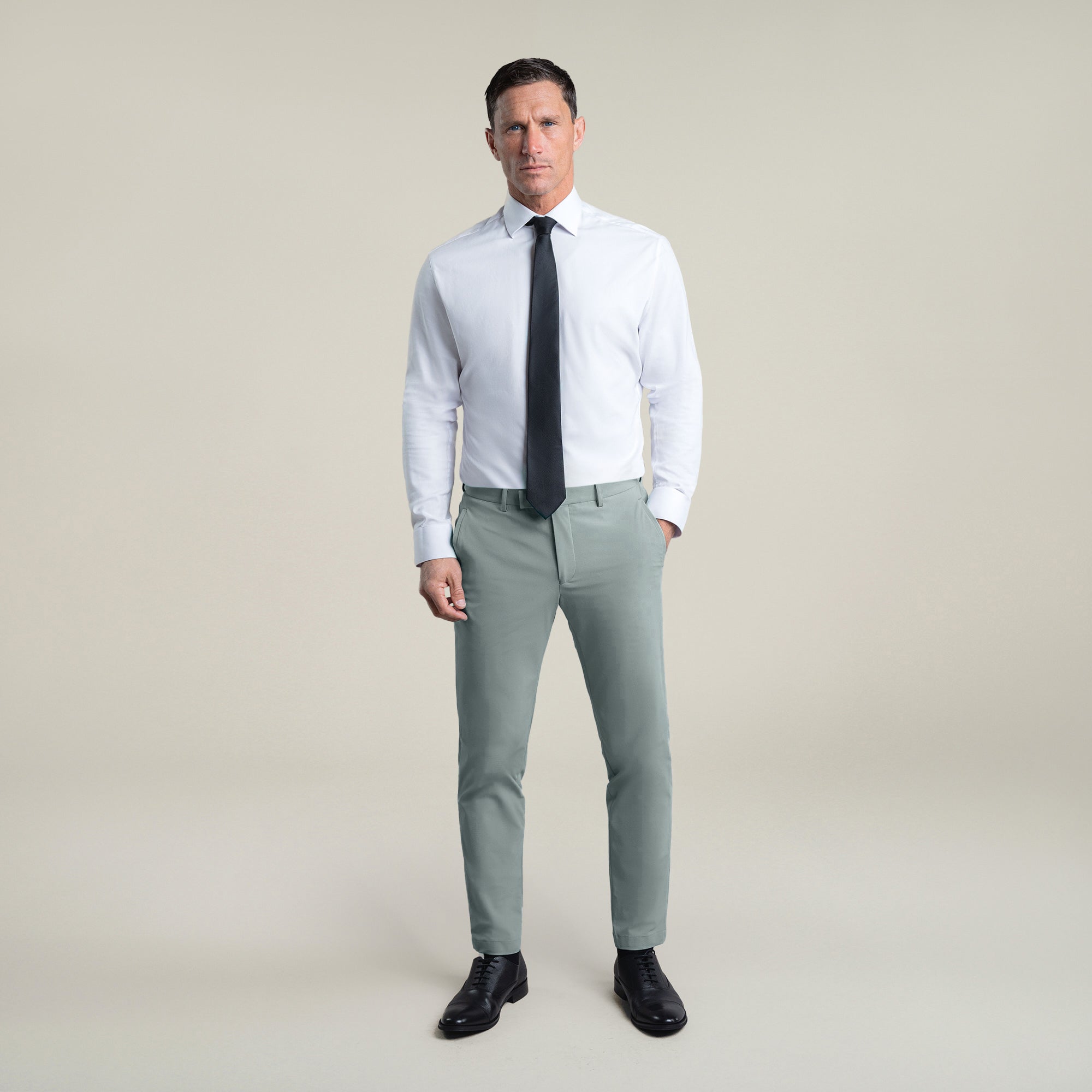 Tags:(6'0"|180 lbs) Bespoke custom athleisure technical men's suit los angeles model Tyler in Wind