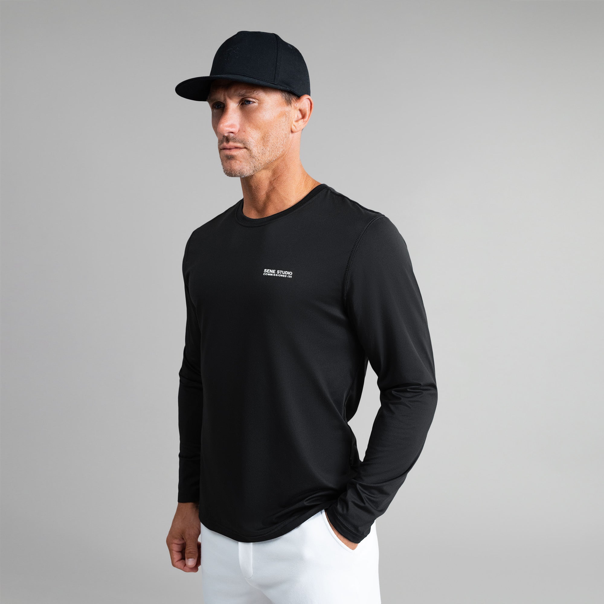 Tags:(6'0" - 180 lbs|Medium) custom t-shirt tee model Tyler in Black