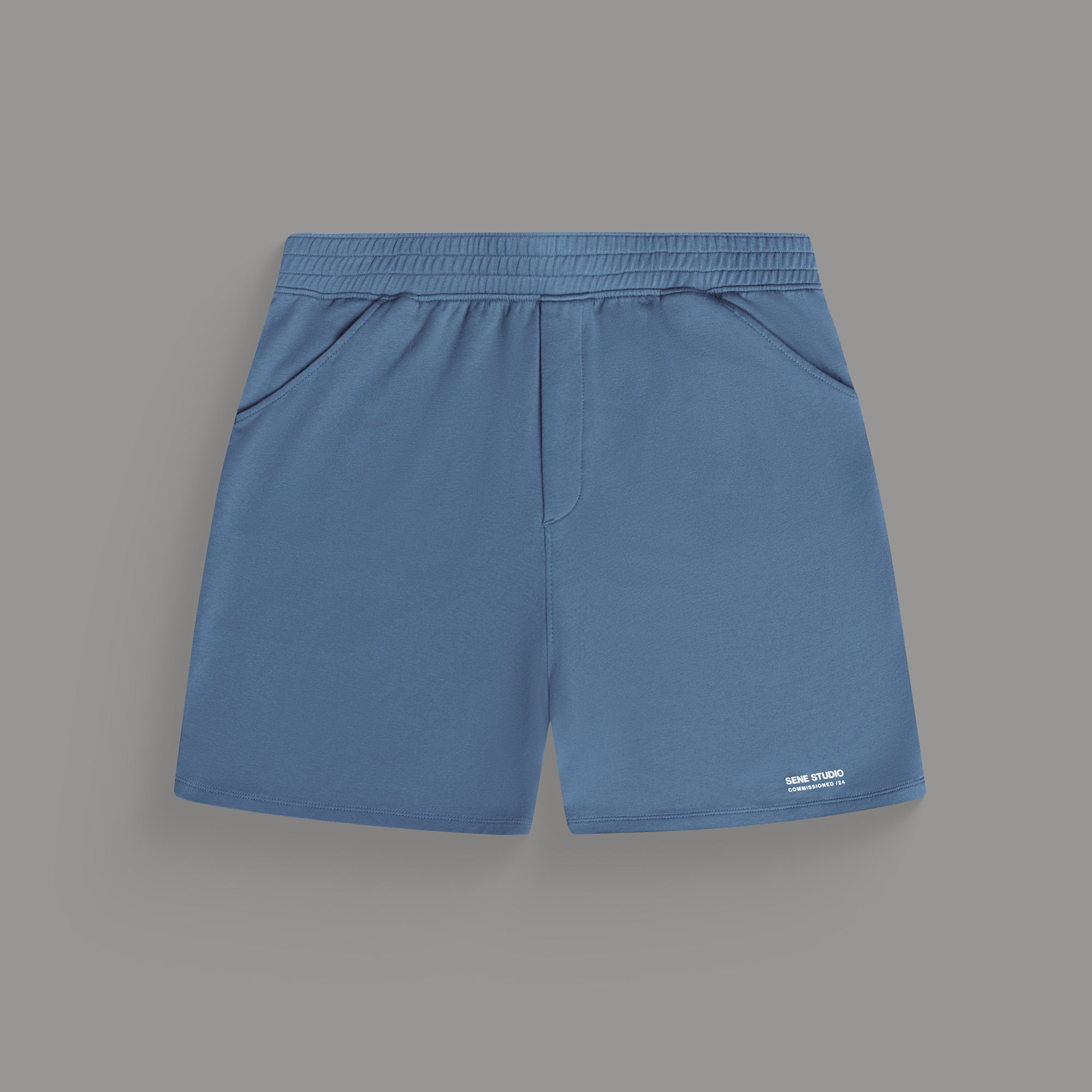 Custom bespoke shorts athleisure athletic build model Tyler in Infinity