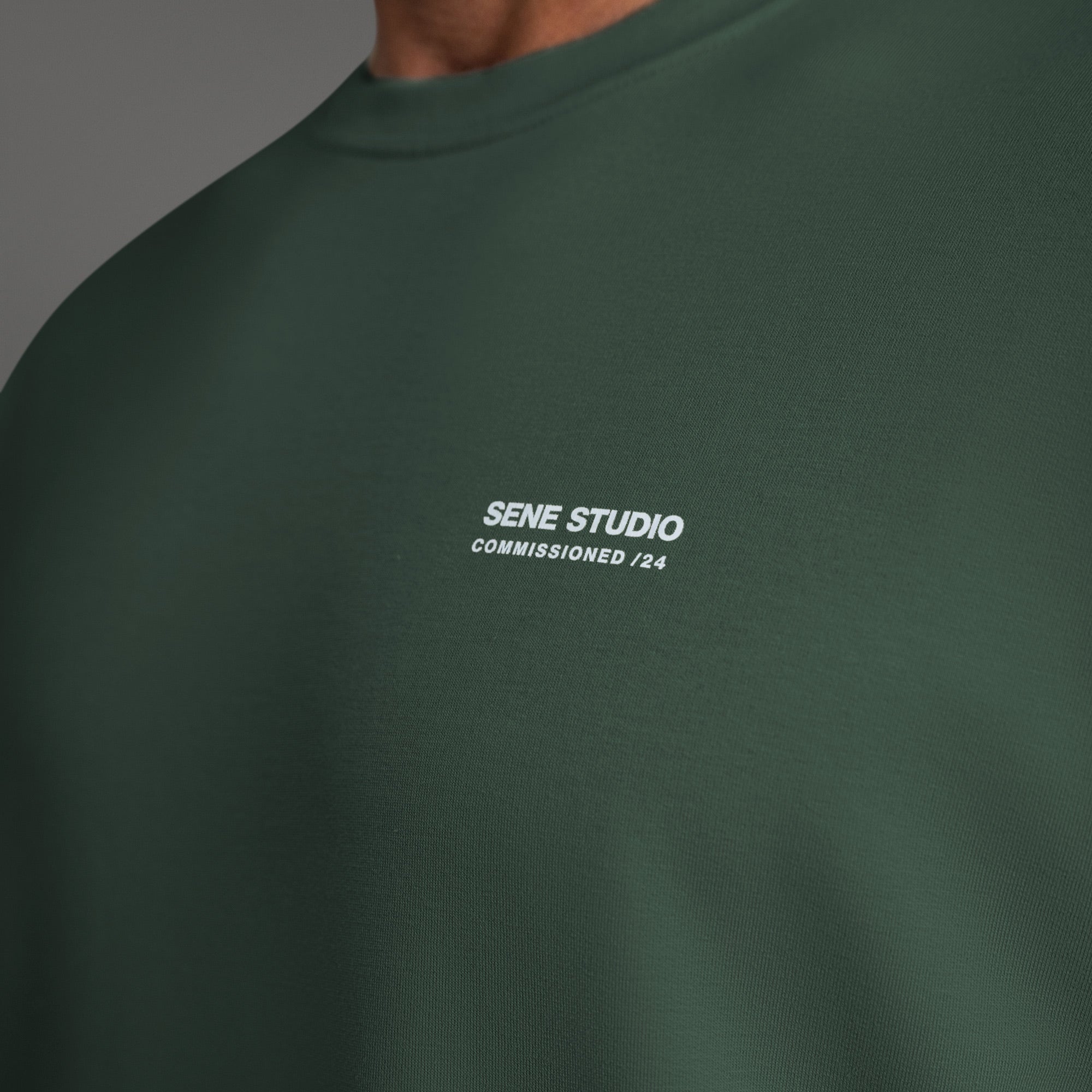 Tags:(6'0" - 180 lbs) custom t-shirt tee model Tyler in Moss