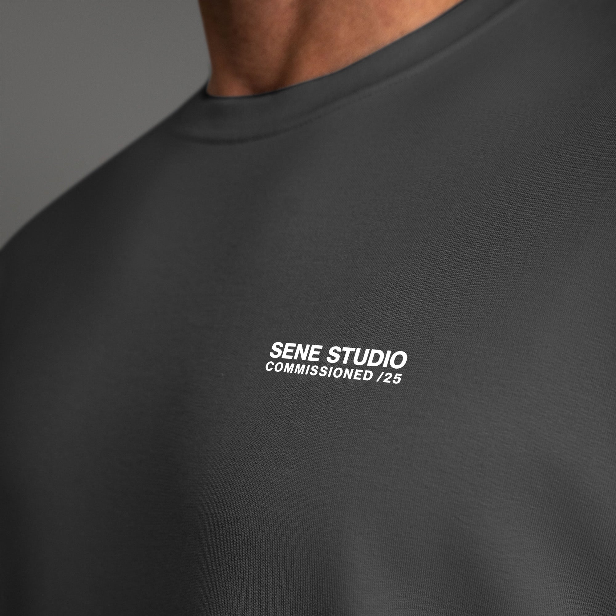 Tags:(6'0" - 180 lbs) custom t-shirt tee model Tyler in Smoke