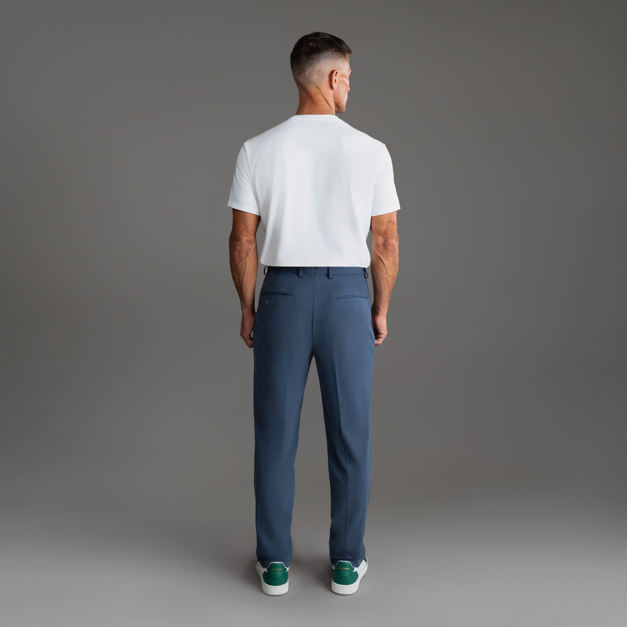 bespoke custom trousers pant chino performance technical model Tyler in Marina