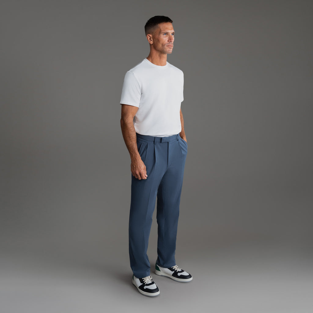 bespoke custom trousers pant chino performance technical model Tyler in Marina