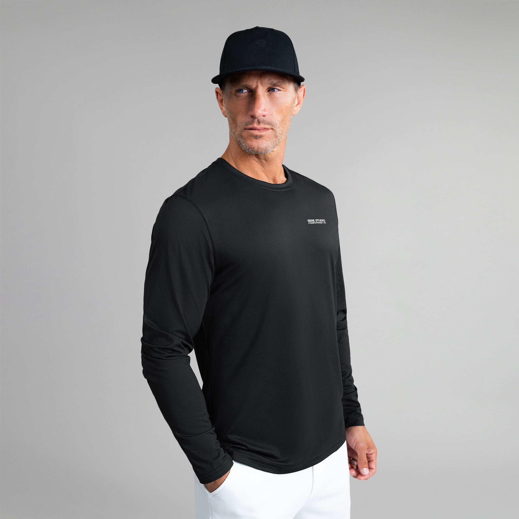 Tags:(6'0" - 180 lbs|Medium) custom t-shirt tee model Tyler in Black