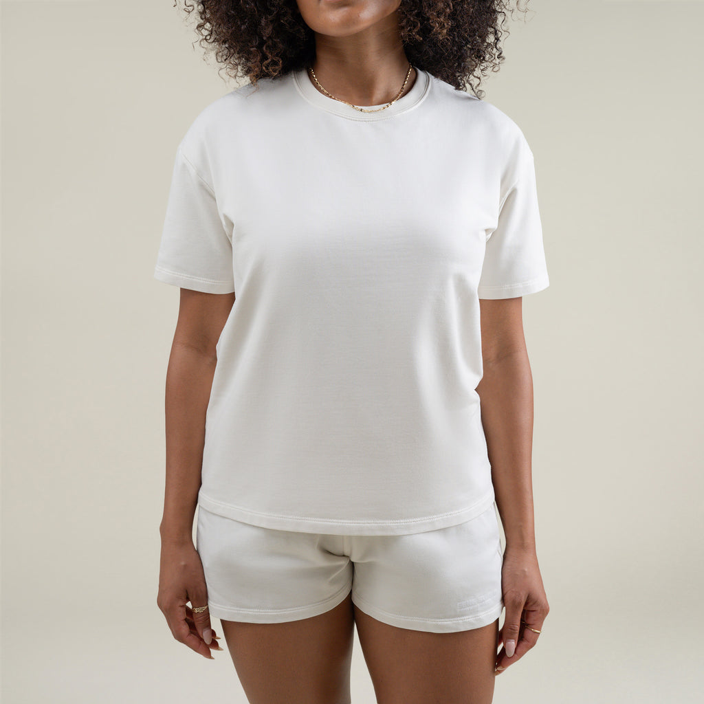  custom t-shirt tee model Melissa in Bone