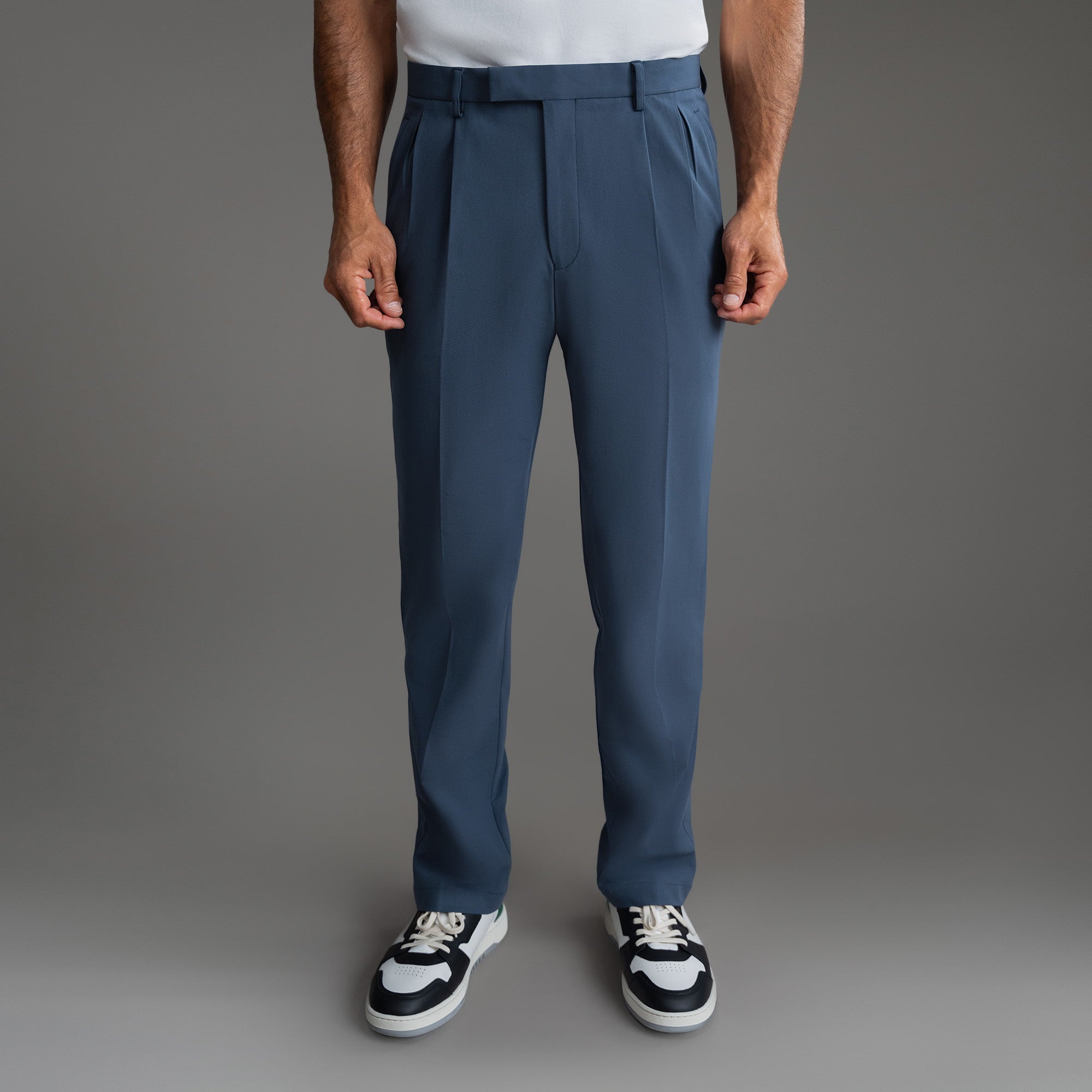 bespoke custom trousers pant chino performance technical model Tyler in Marina