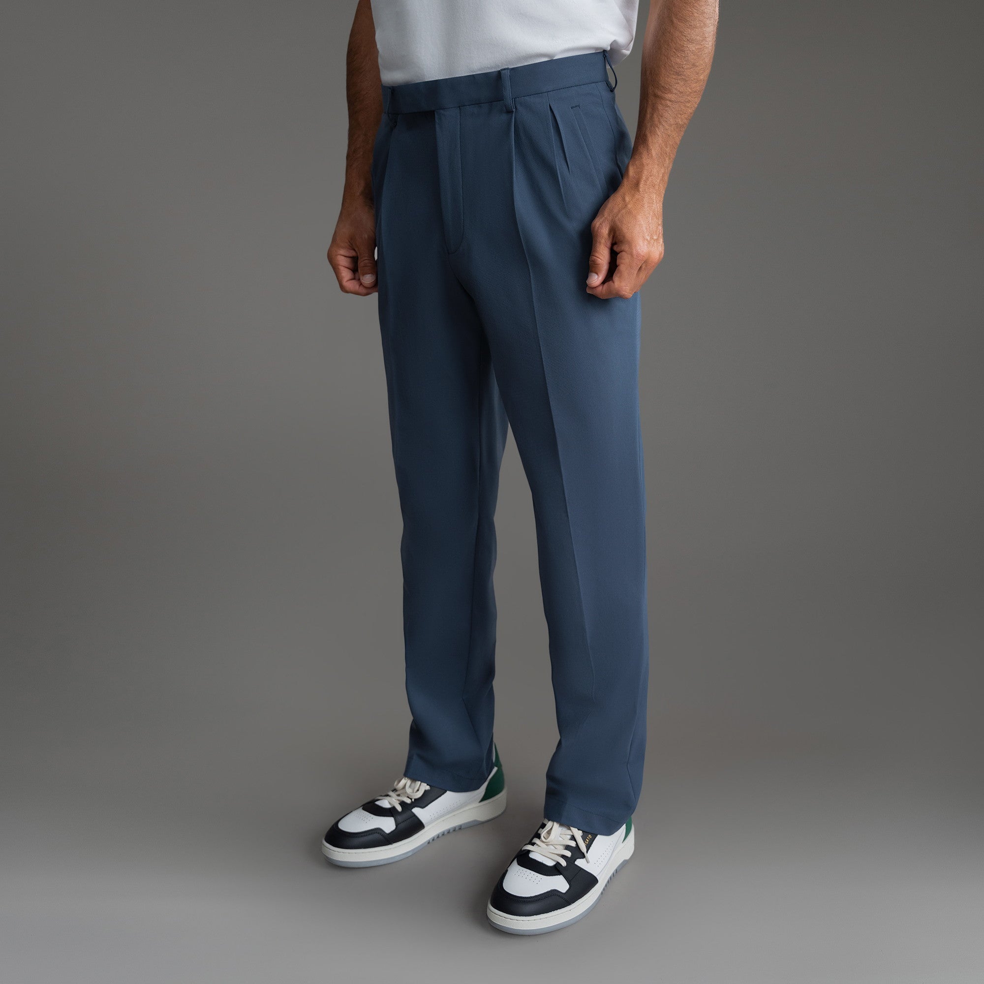 bespoke custom trousers pant chino performance technical model Tyler in Marina