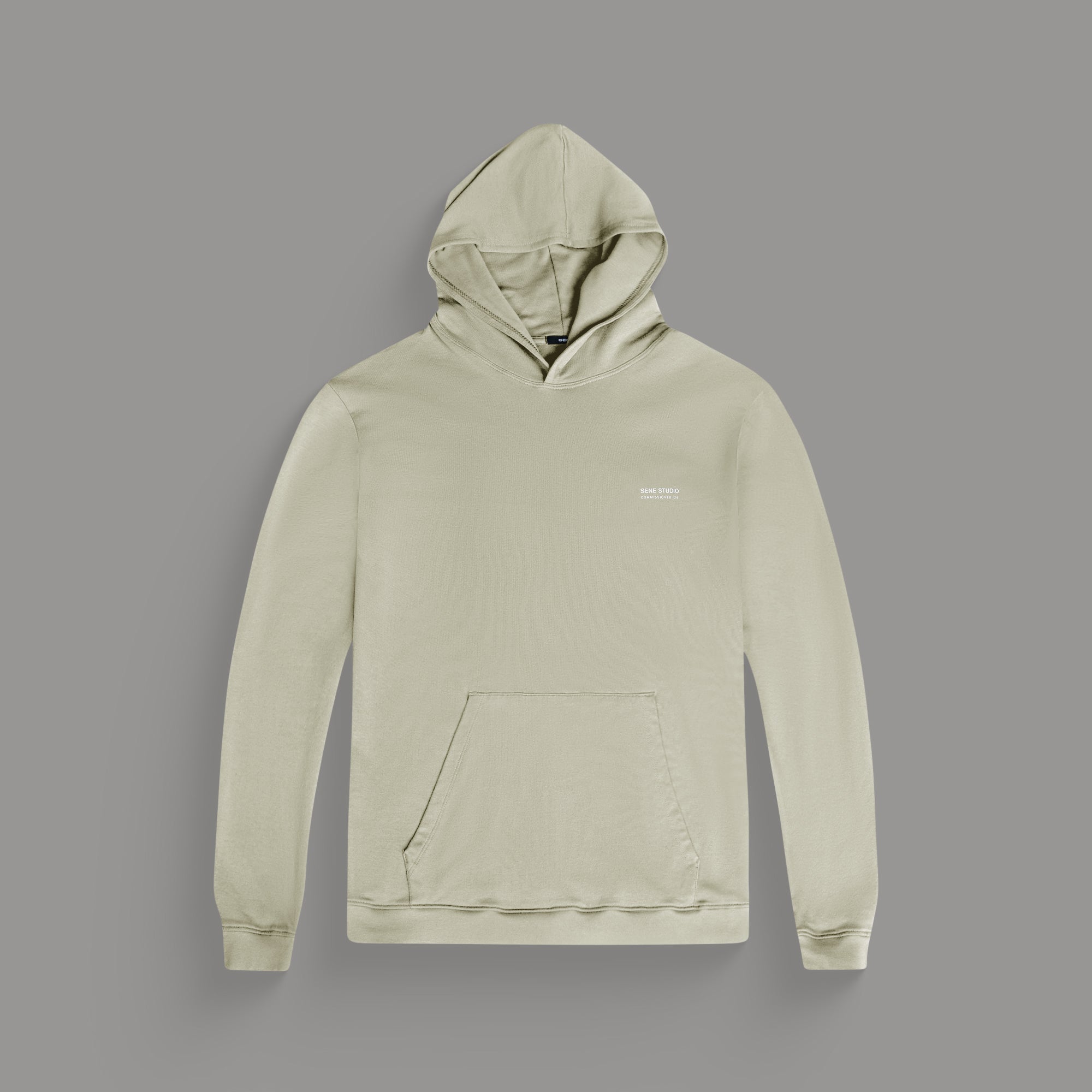 men's custom hoodie model Tyler in Mist