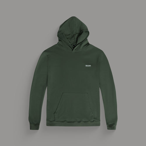 men's custom hoodie model Tyler in Moss