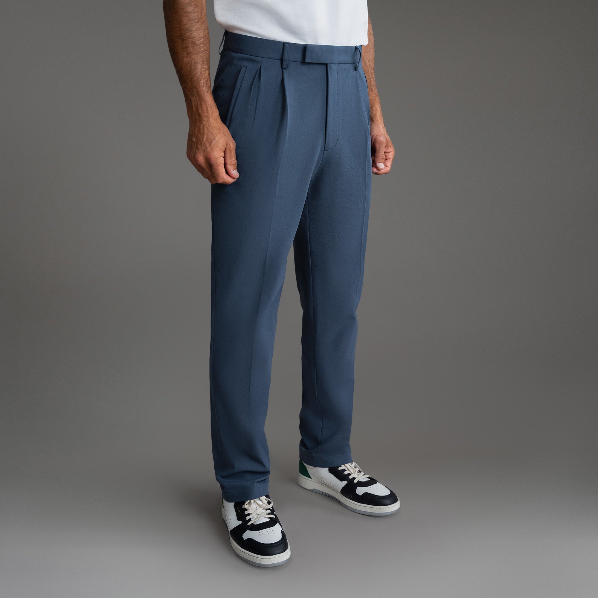 bespoke custom trousers pant chino performance technical model Tyler in Marina