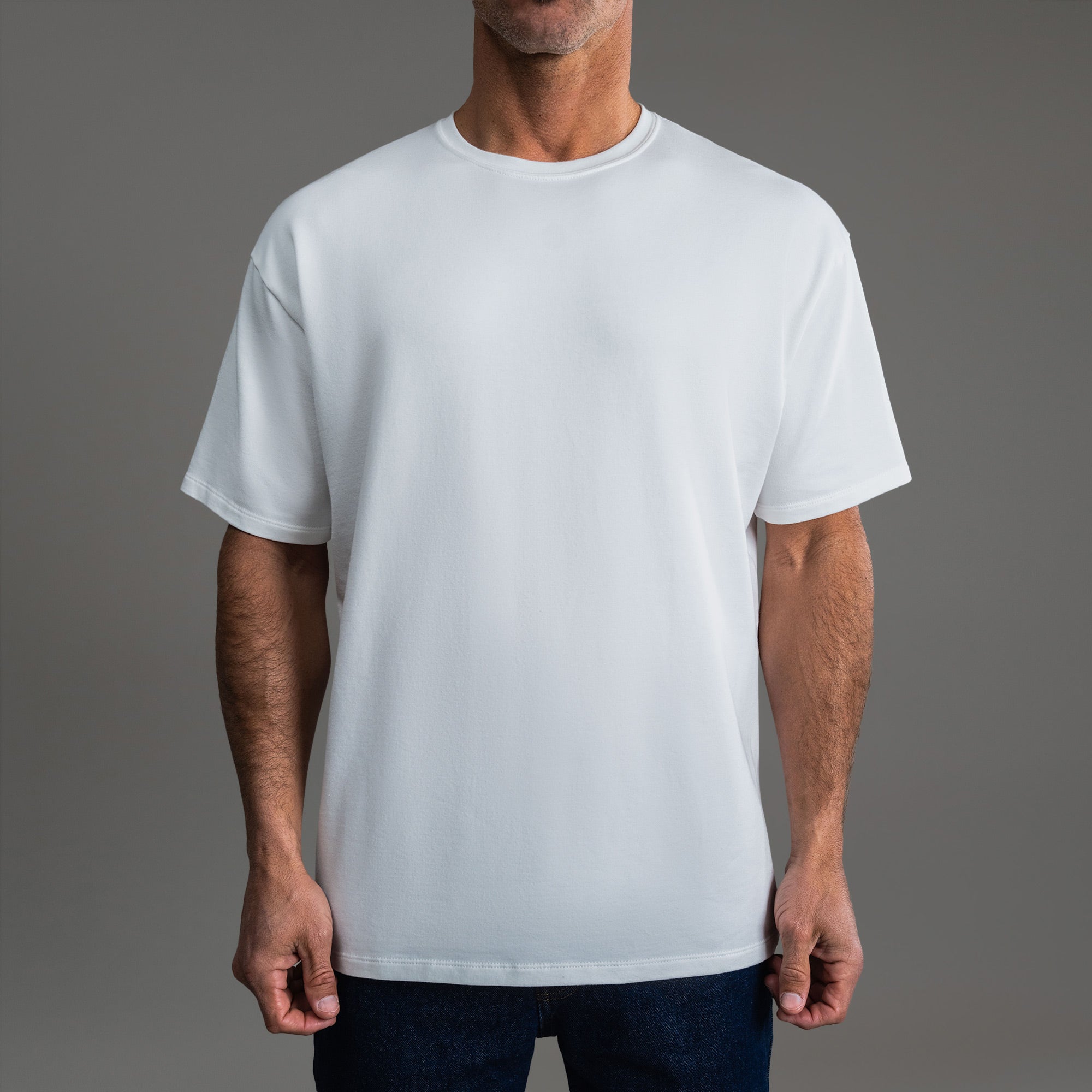 Tags:(6'0" - 180 lbs) custom t-shirt tee model Tyler in White