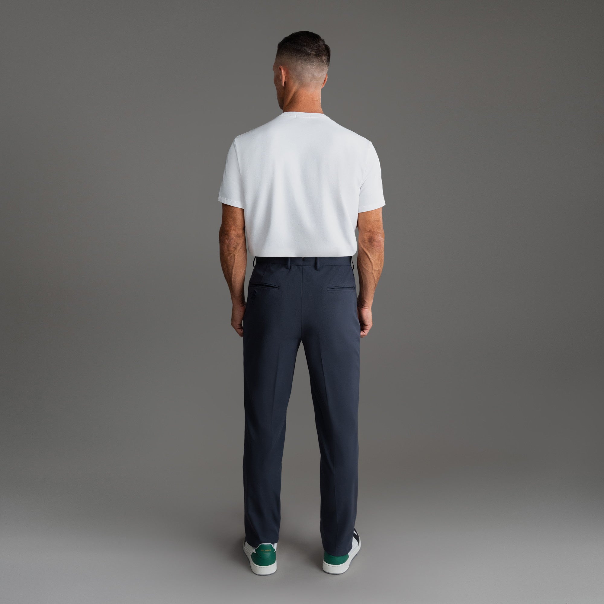 bespoke custom trousers pant chino performance technical model Tyler in Charcoal
