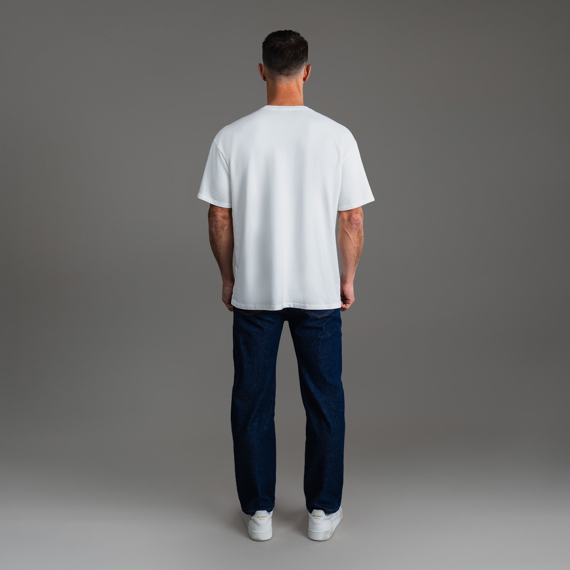 Tags:(6'0" - 180 lbs) custom t-shirt tee model Tyler in White