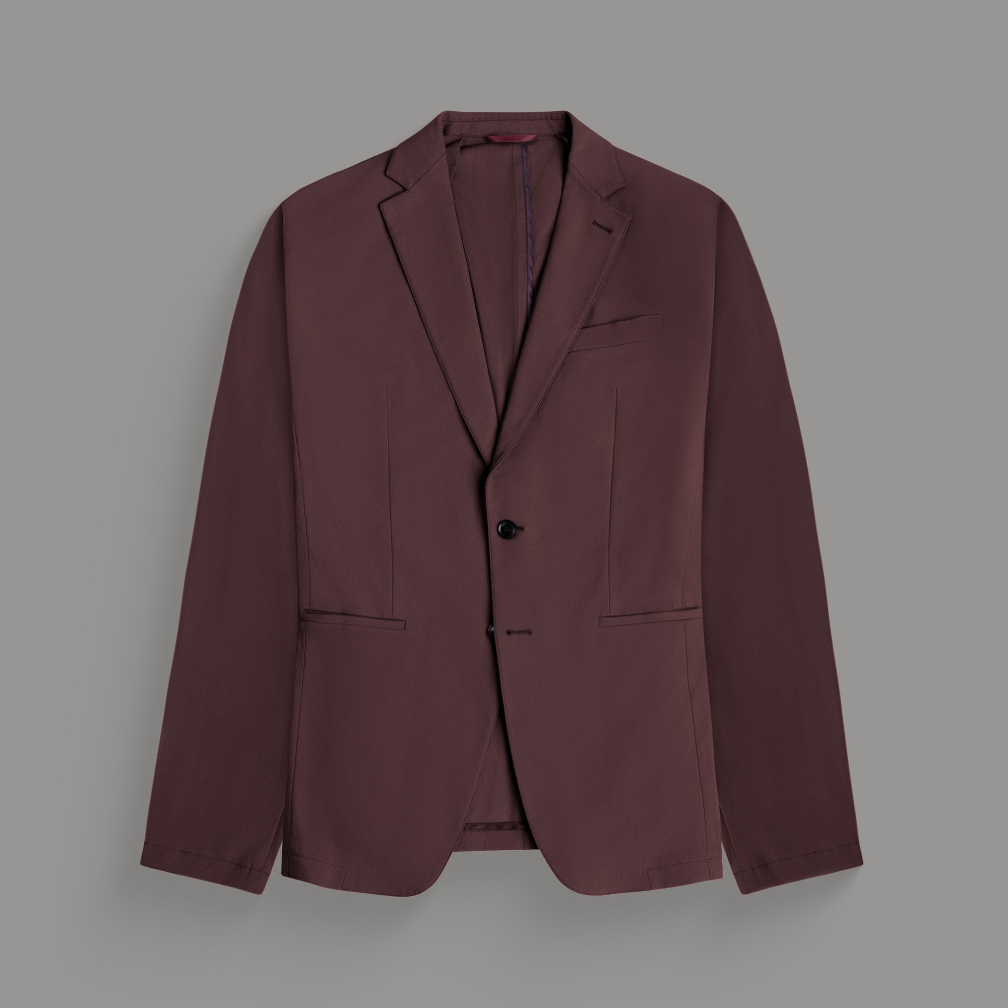 Tags:(6'0"|180 lbs) Bespoke custom athleisure technical men's suit los angeles model Tyler in Maroon