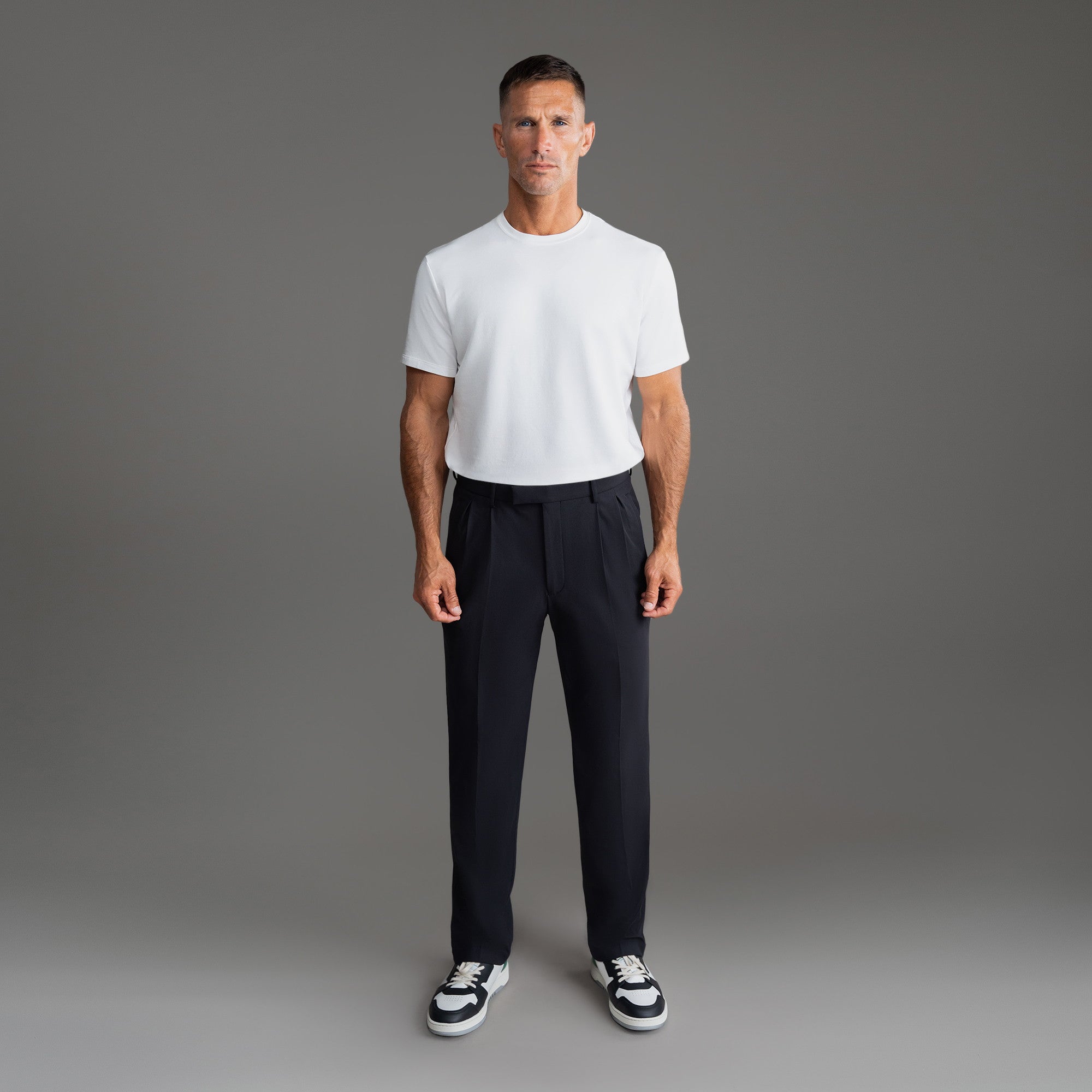 bespoke custom trousers pant chino performance technical model Tyler in Black