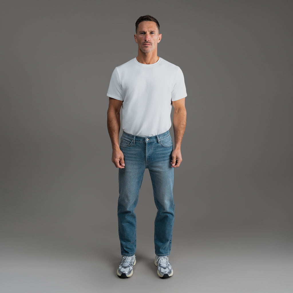 Tags:(Tailored Fit) sizeless bespoke custom jeans model Tyler in Indigo Dune