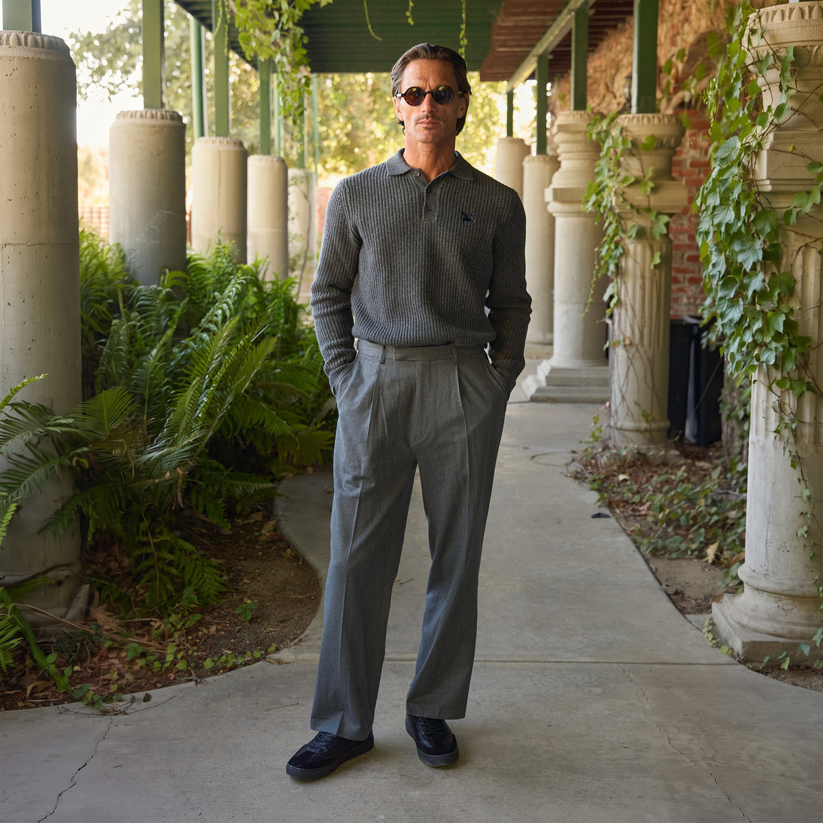 Ford Wool Straight Trouser model Tyler in Granite