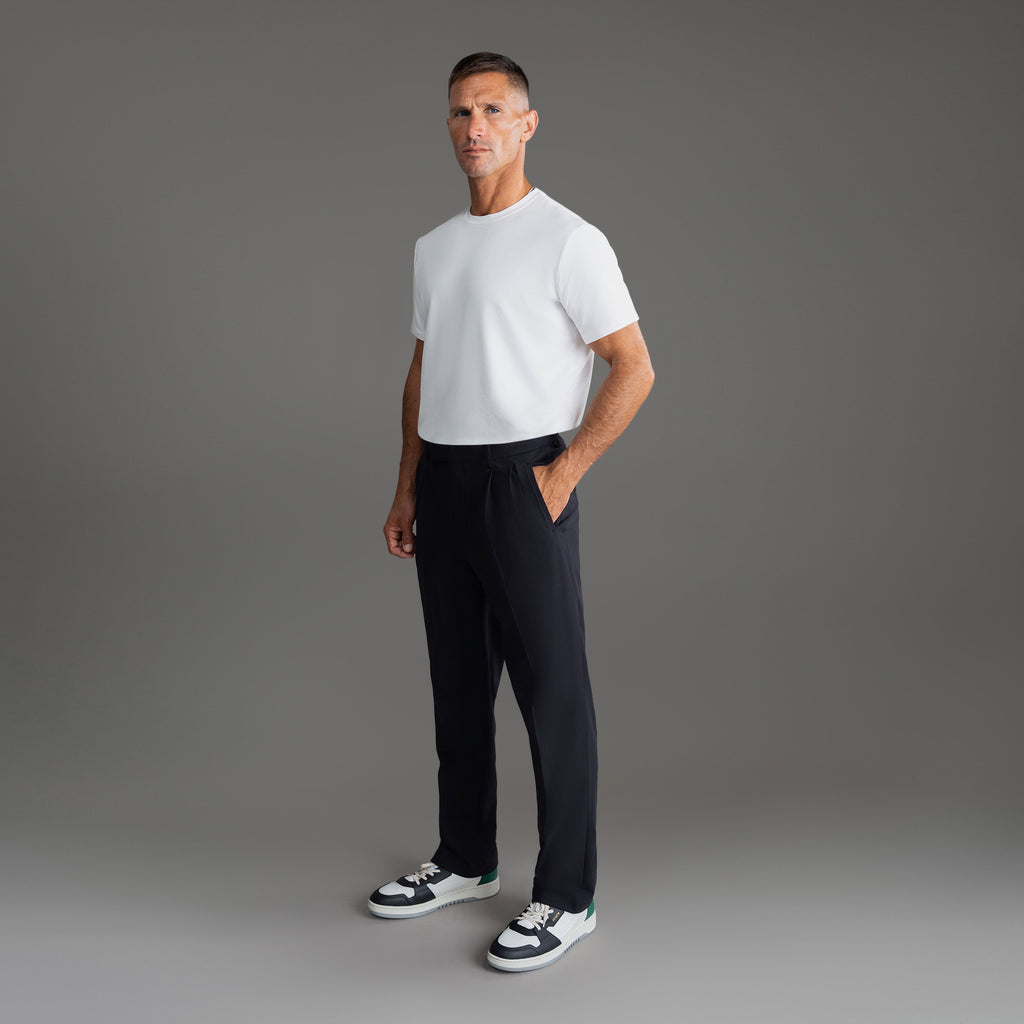 bespoke custom trousers pant chino performance technical model Tyler in Black