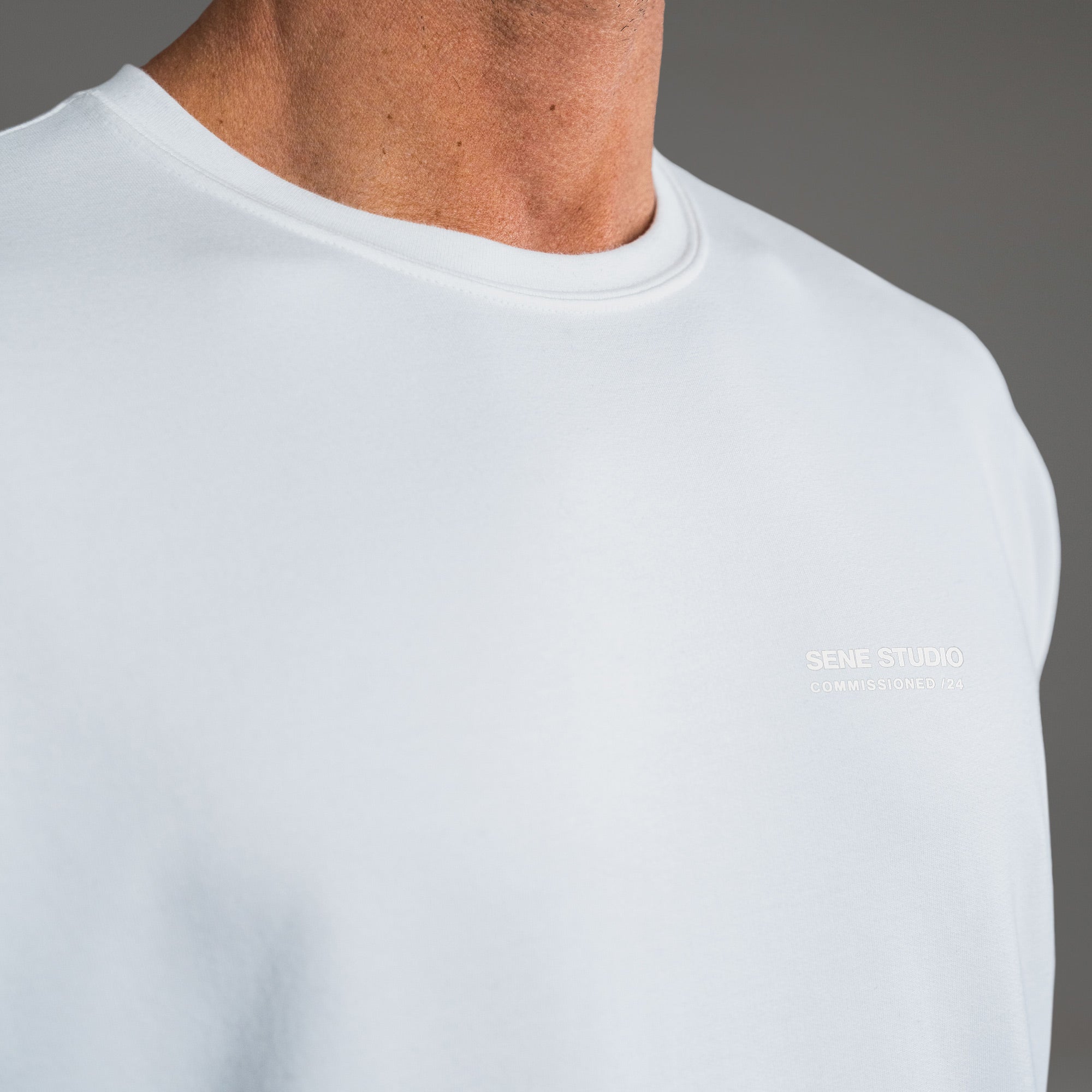 Tags:(6'0" - 180 lbs) custom t-shirt tee model Tyler in White