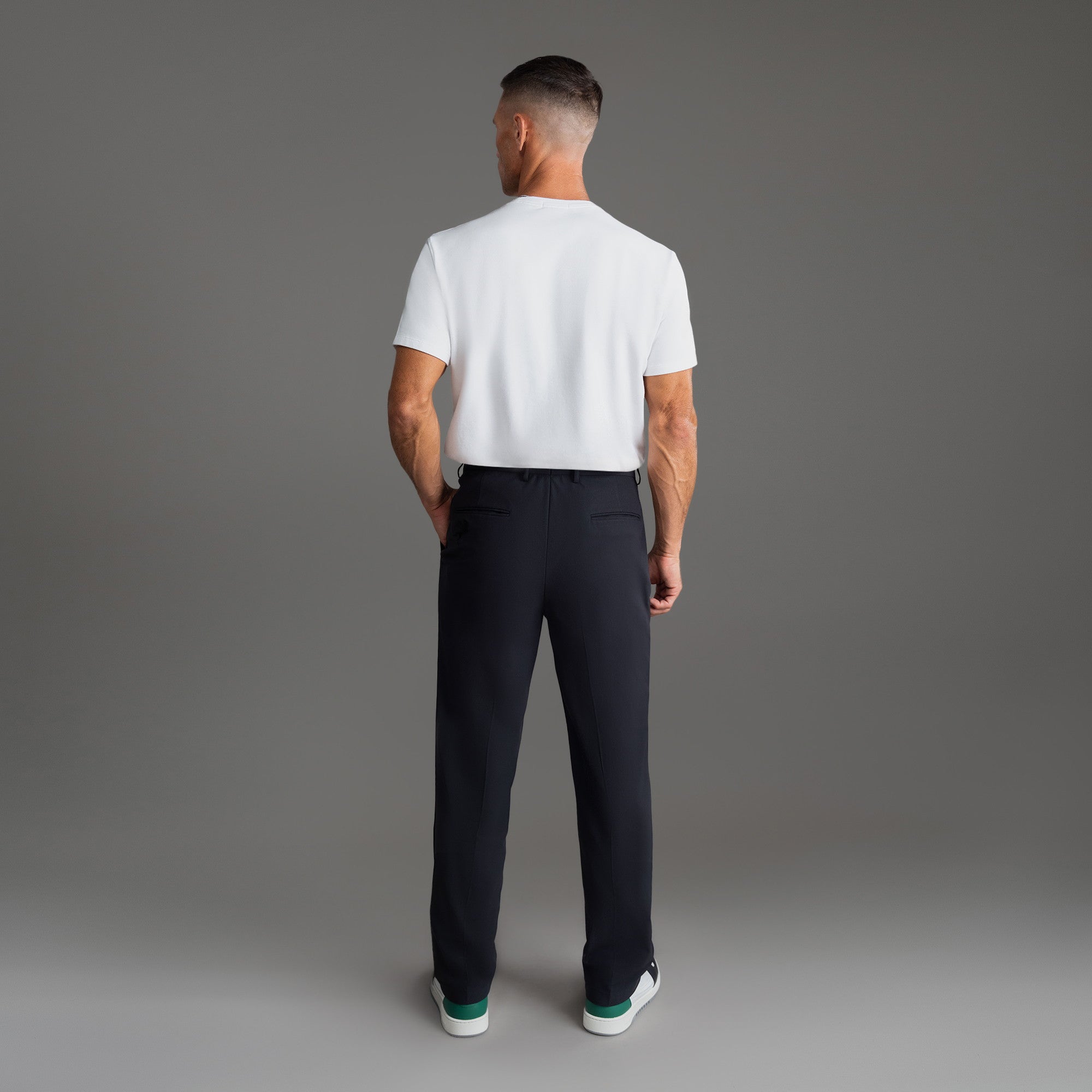 bespoke custom trousers pant chino performance technical model Tyler in Black
