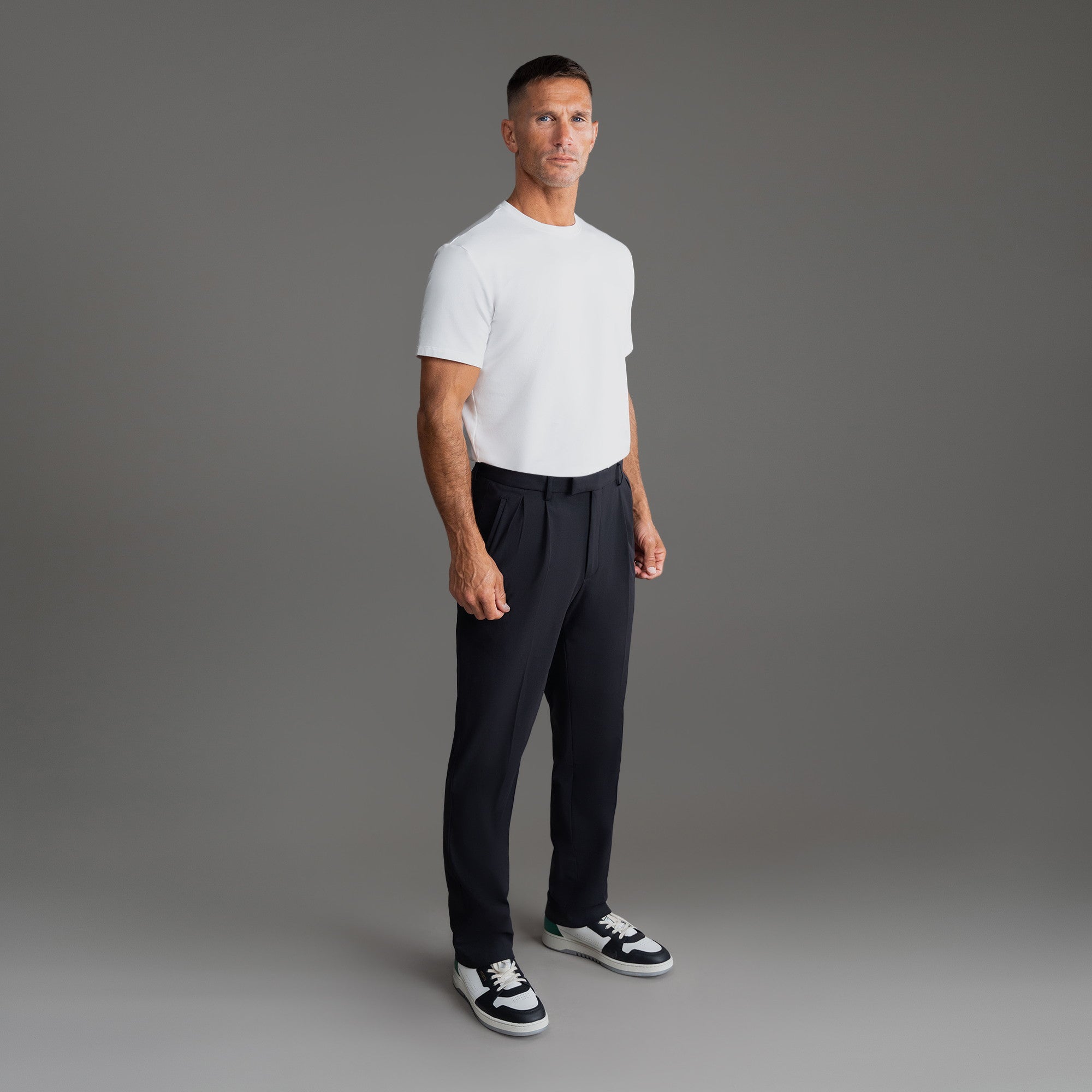 bespoke custom trousers pant chino performance technical model Tyler in Black