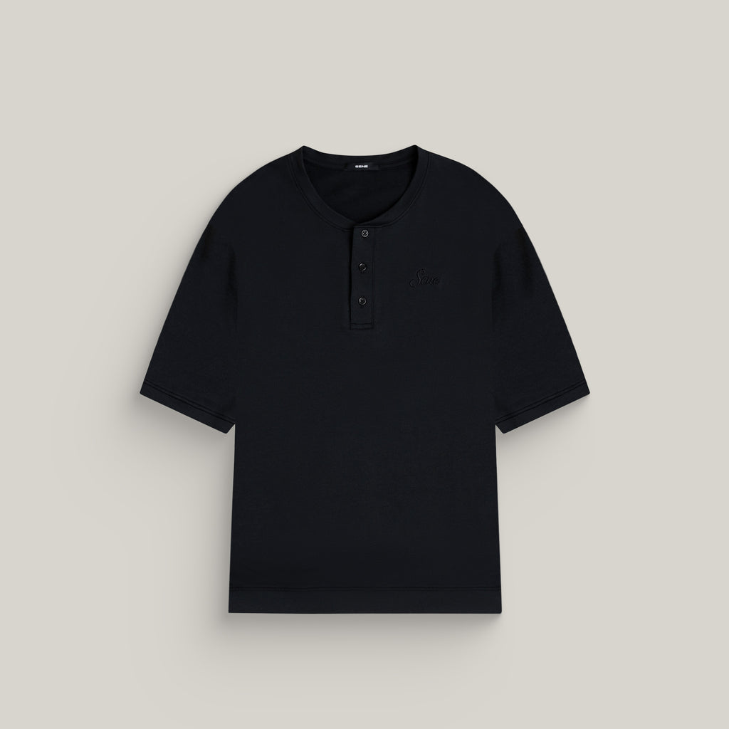 Tags:(6'0" - 180 lbs|Medium) custom t-shirt tee model Tyler in Black