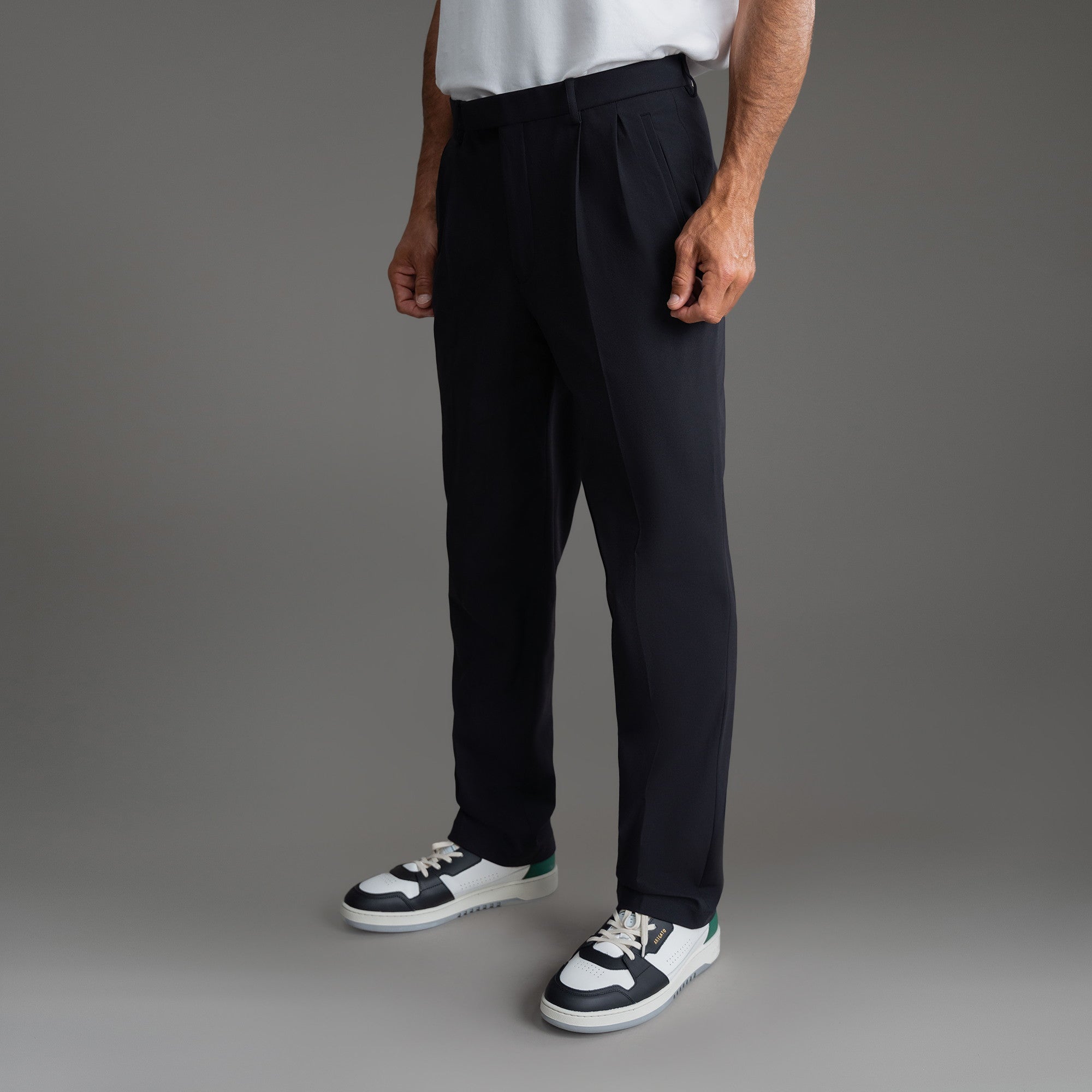 bespoke custom trousers pant chino performance technical model Tyler in Black