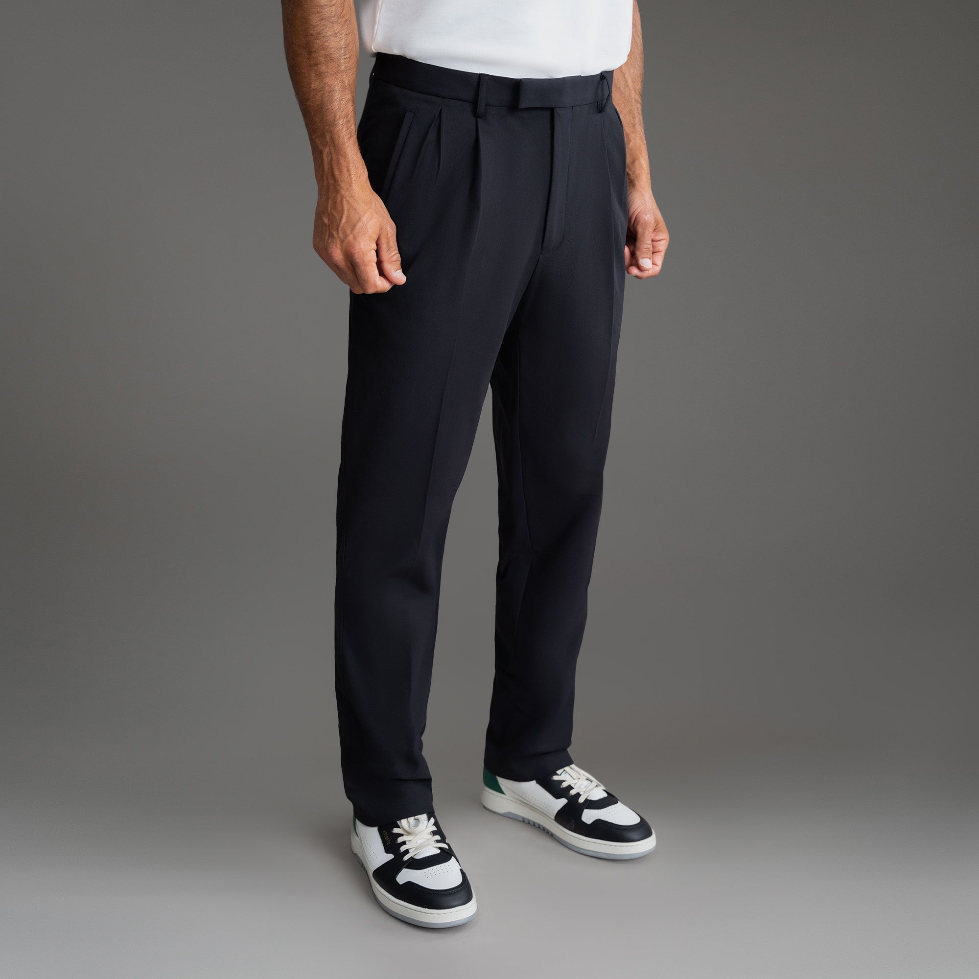 bespoke custom trousers pant chino performance technical model Tyler in Black