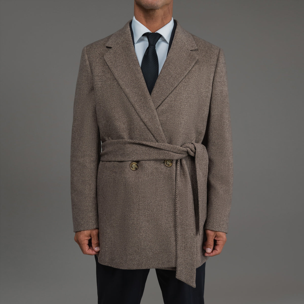 Tags:(6'0"|180 lbs) Bespoke custom linen men's suit los angeles model Tyler in  Brown