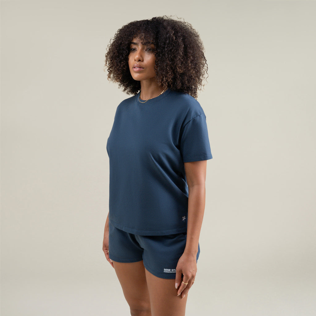  custom t-shirt tee model Melissa in Deep Sea