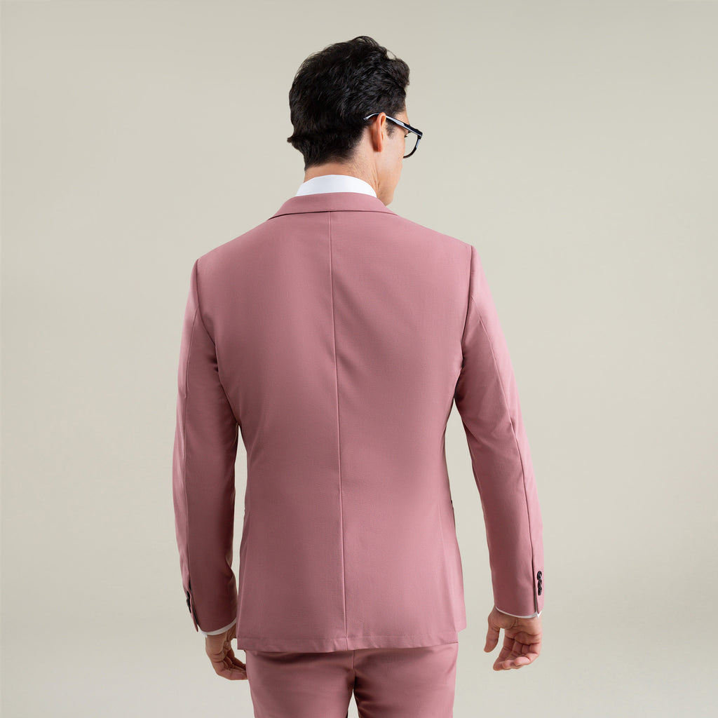 Tags:(6'1"|165) Bespoke custom athleisure technical athletic stretch suit los angeles model Jessey in Desert Rose