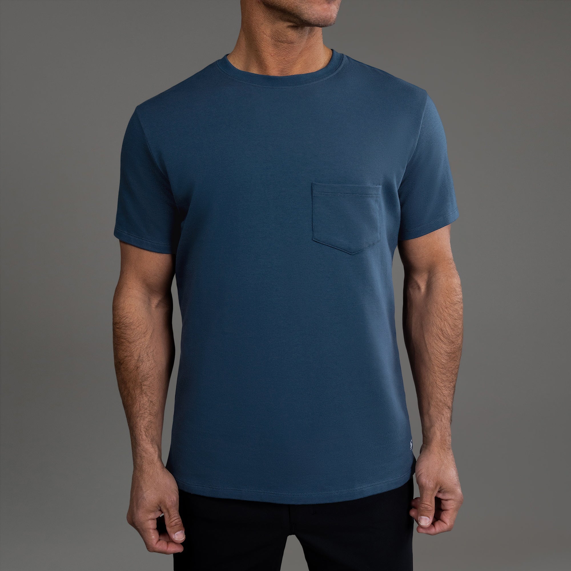 Tags:(6'0" - 180 lbs|Medium) custom t-shirt tee model Tyler in Deep Sea