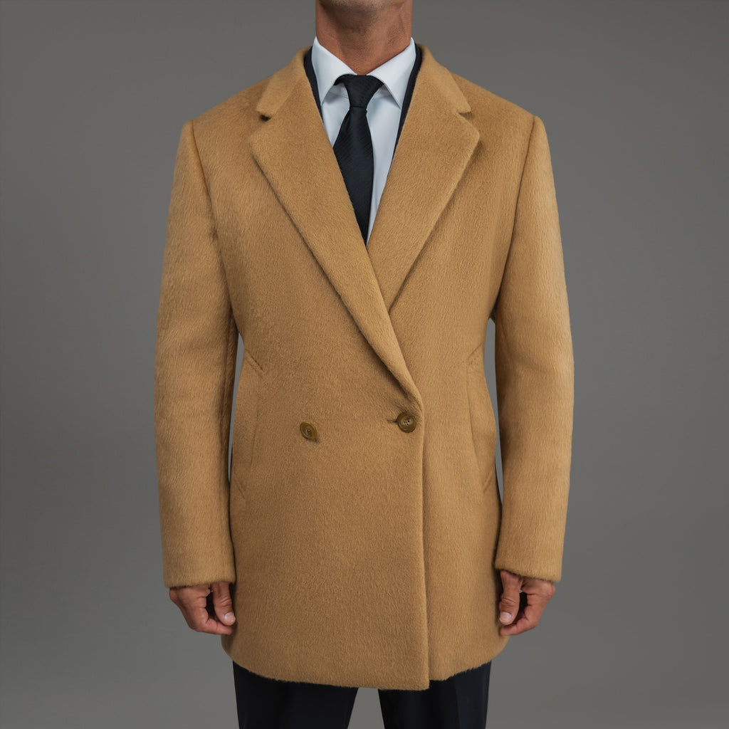 Tags:(6'0"|180 lbs) Bespoke custom linen men's suit los angeles model Tyler in  Camel