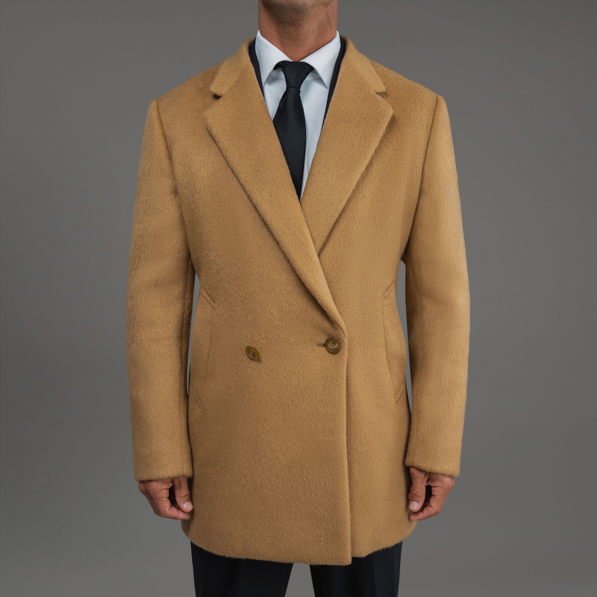 Tags:(6'0"|180 lbs) Bespoke custom linen men's suit los angeles model Tyler in  Camel