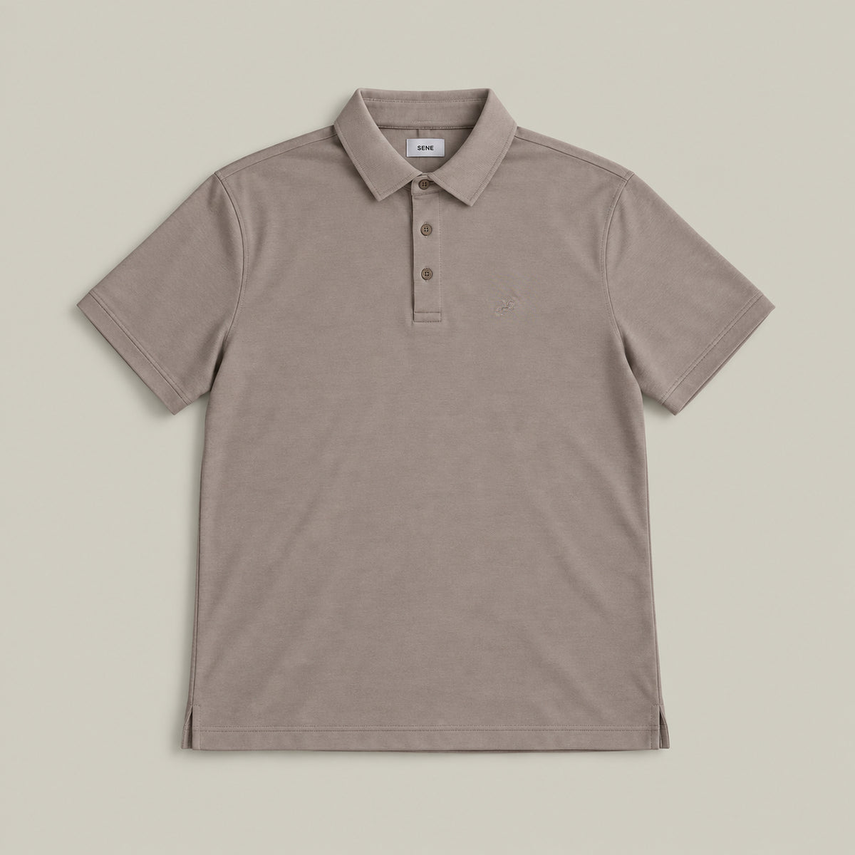 Merino Wool Polo model Matteo in Dune